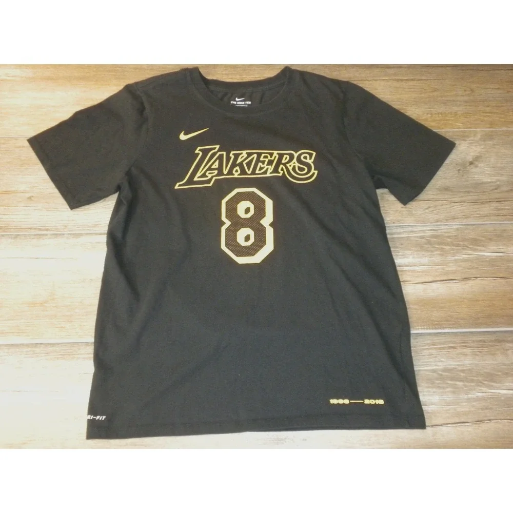 Nike L.A. Lakers Kobe Bryant T-shirt Youth XL Black Jersey Retirement 8 24